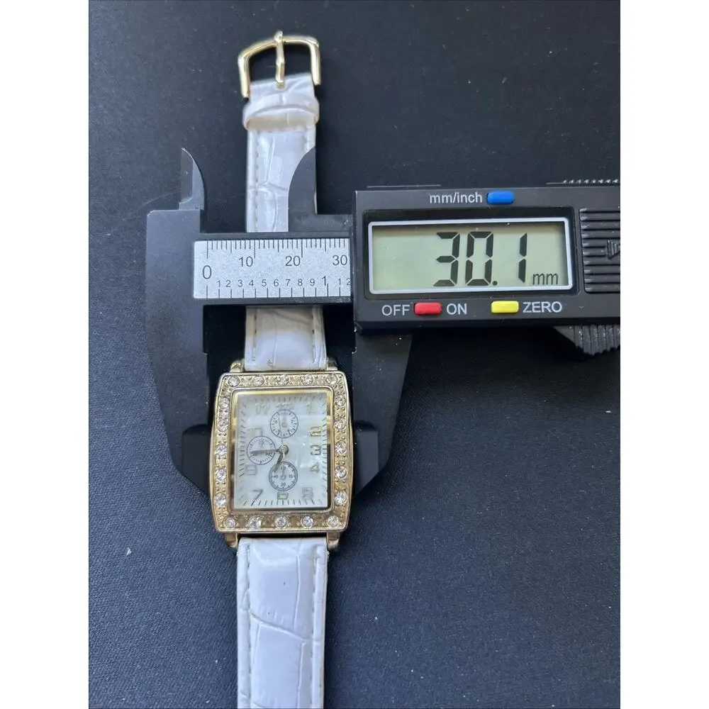 Gold Tone White Band Women’s Quartz Watch